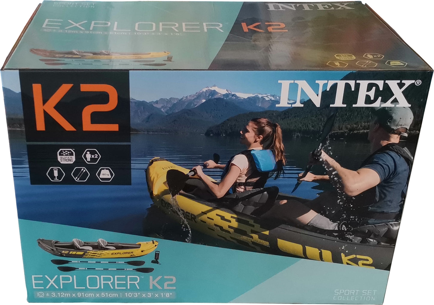2 Person Inflatable Kayak with Paddle