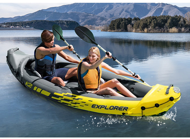 2 Person Inflatable Kayak with Paddle